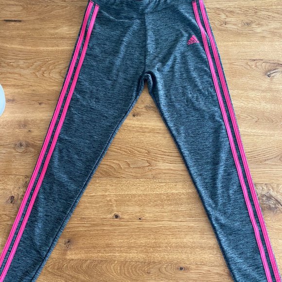 Adidas Leggings - grey with dark pink stripes - Picture 3 of 3
